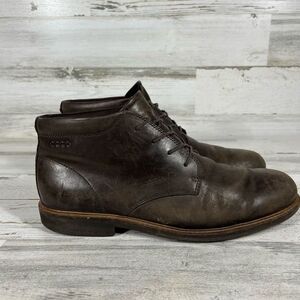 Ecco Men's Ankle‎ Chukka Boots Leather Lace Up Brown Size EU 43 / 9-9.5